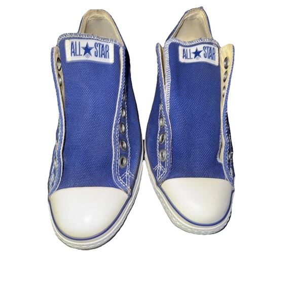Vintage Converse Chuck Taylor All Star Blue Slip-On Canvas Shoes Men’s 11 - Picture 2 of 9